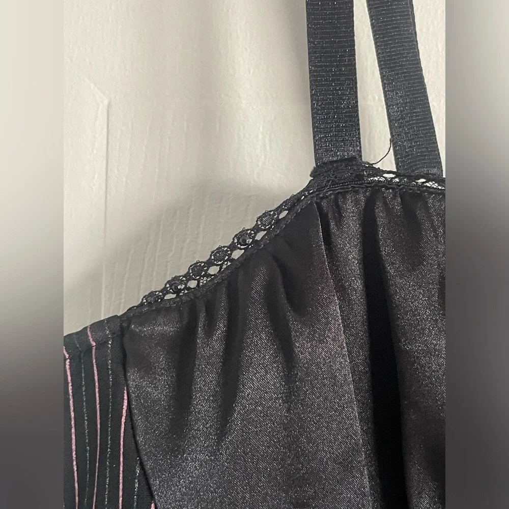 Pinstripe Mall Goth Cami XL Morbid Threads - Picture 6 of 13